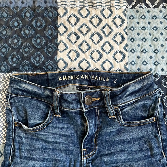 Dark Blue American Eagle Outfitters Ripped Jeans - Picture 2 of 3